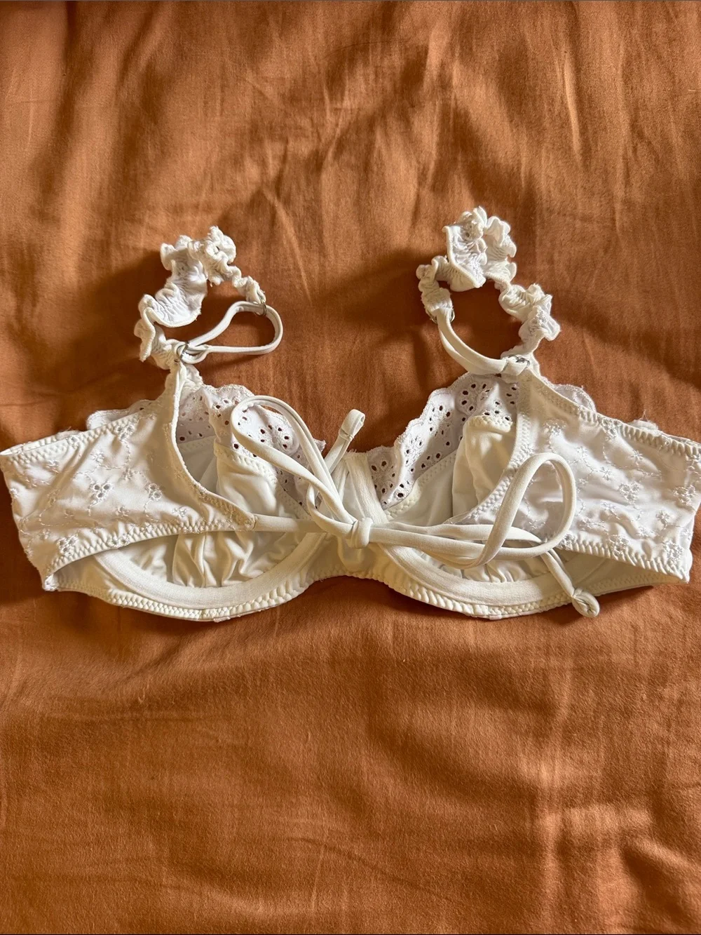 Frankie's Bikinis White Eyelet Lace Two-Piece Bikini medium set